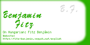 benjamin fitz business card
